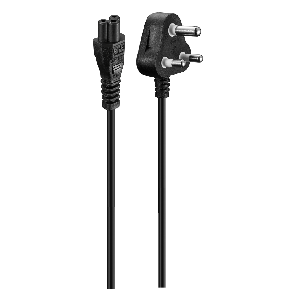 Volkano Presto Series Power Cable 3-Pin Clover to Type-M 1.8m 2.5a – Black