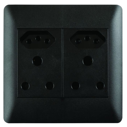 Lesco Apollo Black 2 New RSA & 2 RSA Wall Socket 4x4 AP44U2XUN-SB