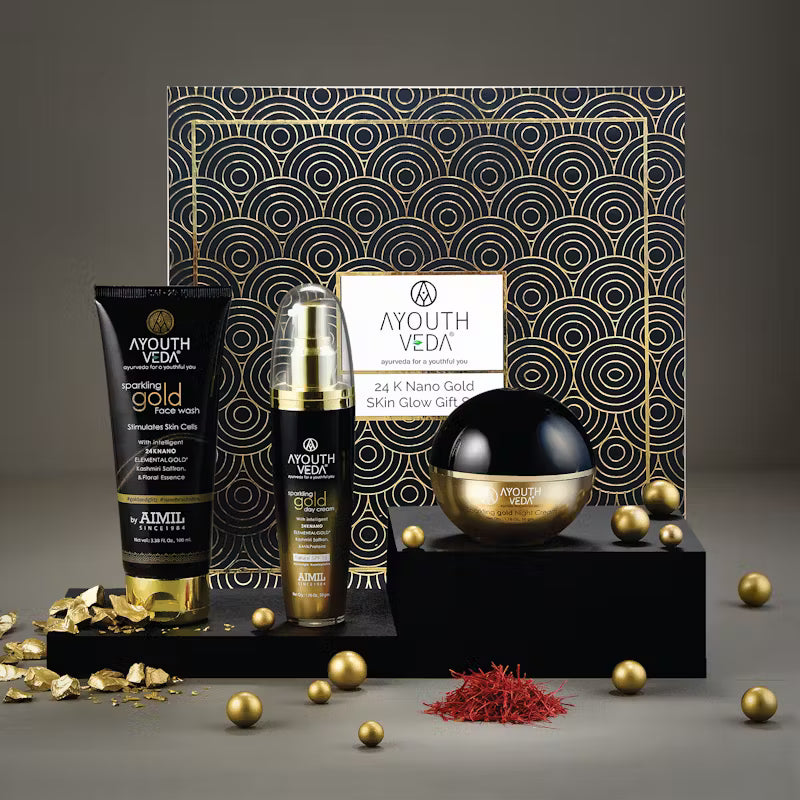 Ayouthveda 3-Piece 24k Nano Gold Skin Glow Gift Set