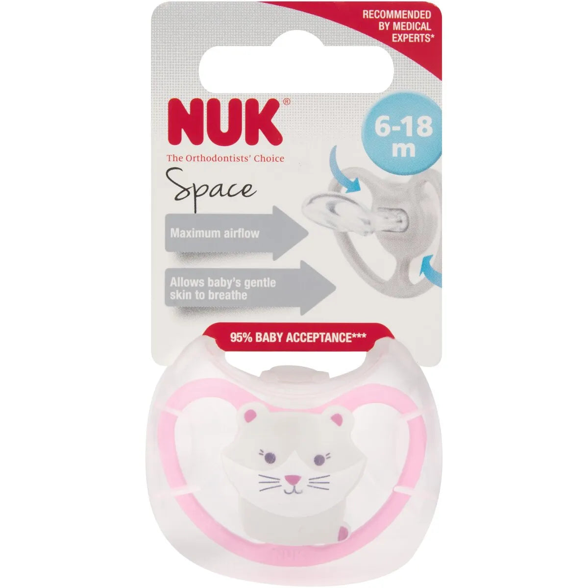 Nuk Space Soother Girl Sz2