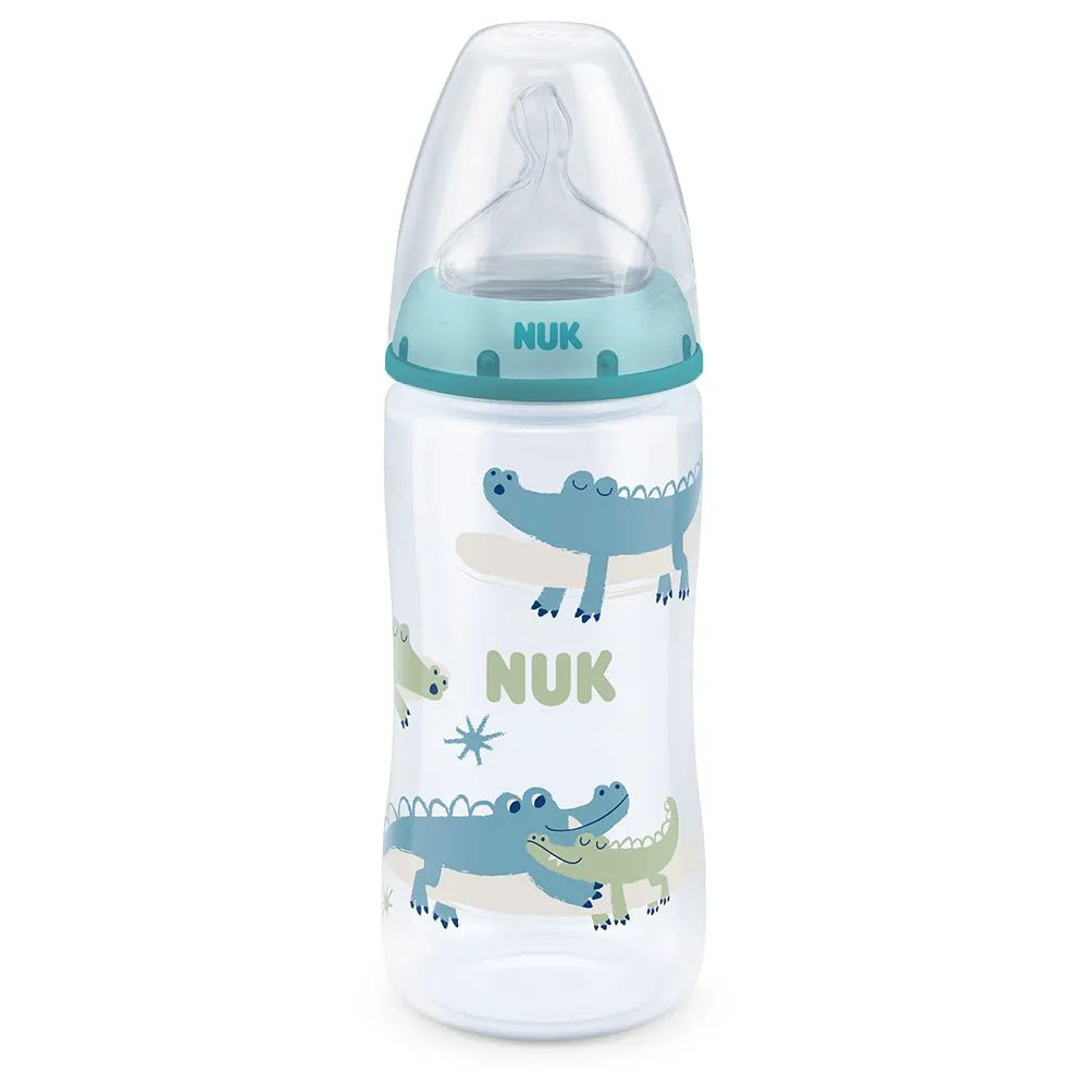 Nuk Temperature Control Bottle 300ml With Size 1 Silicone Teat 0-3m - Boy
