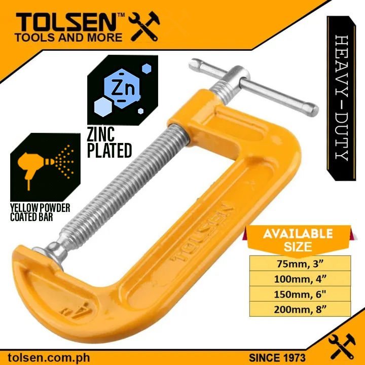 TOLSEN G-CLAMP (VARIOUS SIZES )