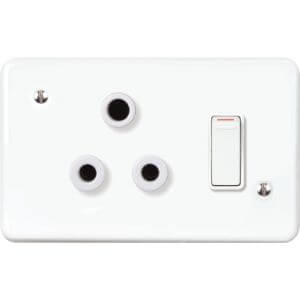 Lesco Steel Range Socket Single Horizontal Steel 100×50 White 9142CSWAH