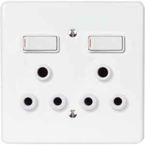 Lesco Steel Range Socket Double Steel 100×100 White 9244M