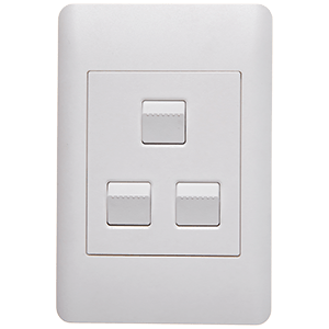 Lesco Apollo Switch Three Lever 1-Way 100×50 AP42SW3/1-WH