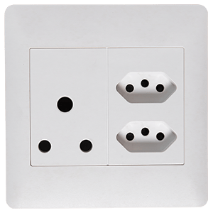 Lesco Apollo Socket 1x16A RSA + 2xV-Slim 100×100 AP442XUN-WH