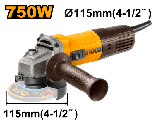 INGCO ANGLE GRINDER 750W 115MM NT