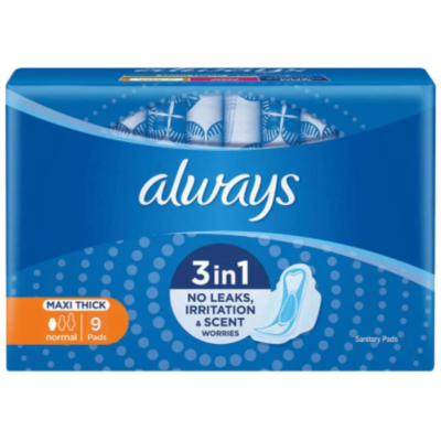 Always Maxi Thick Normal Sanitary Pads (9's)