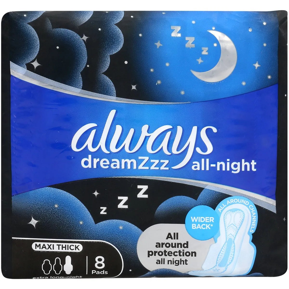 Always Maxi Thick Extra Long Night Sanitary Pads (8 Pack)