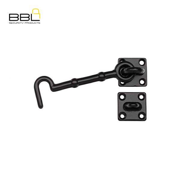 BBL Cabin Hook 100mm Black Door Fittings BBFCH100-BL-1