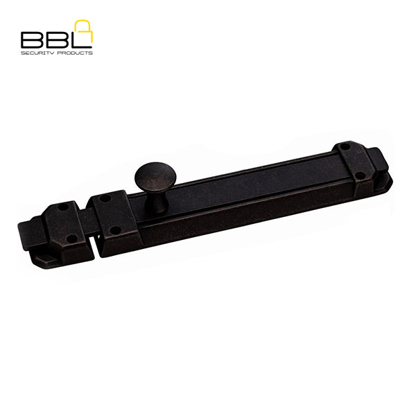BBL Door Bolt 200mm Black Door Fitting BBFDB200BL-1