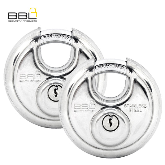 BBL 2x Standard Discus Padlocks BBP170G-2 70MM
