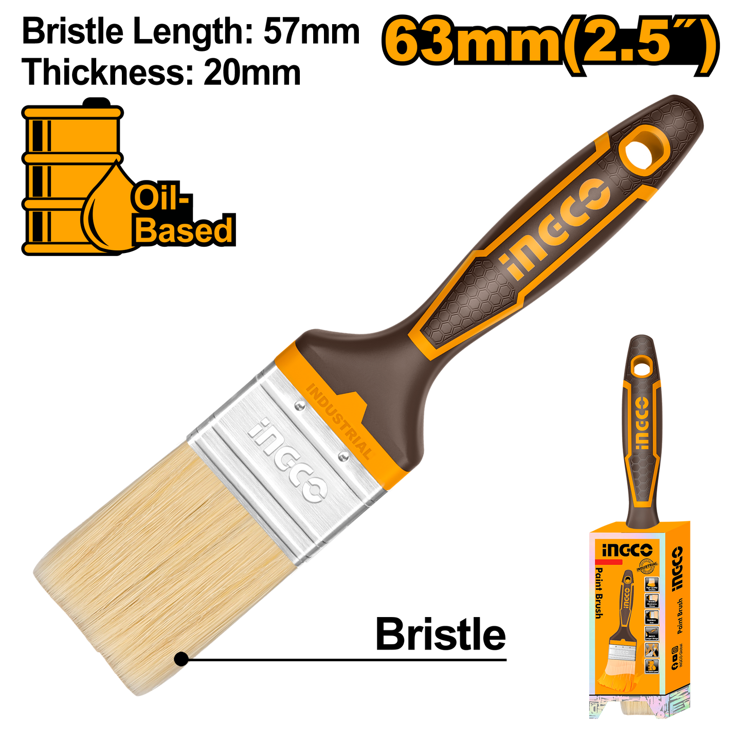 INGCO PAINT BRUSH PLASTIC HNDL 8PC