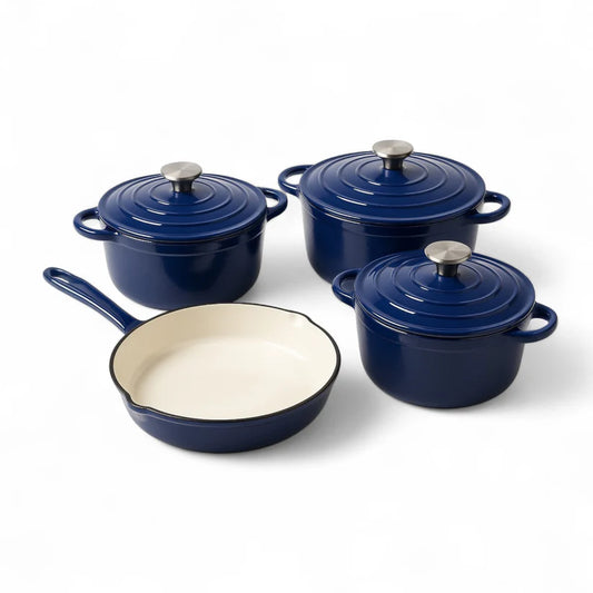 CH 7 Piece Cast Iron Pot Set Assorted Colours