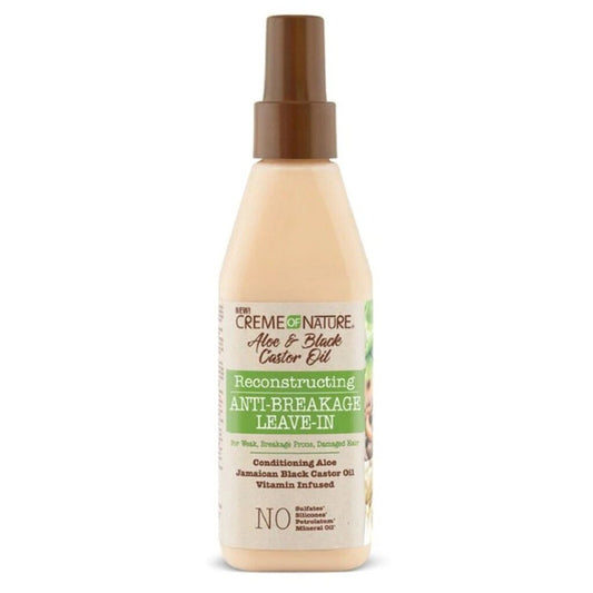 Creme Of Nature | Aloe & Black Castor Oil | Reconstructing Anti-Breakage Leave-In(8oz)