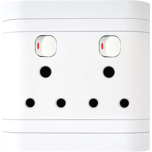 Double Switch Socket 4X4 Lesco L44DSW