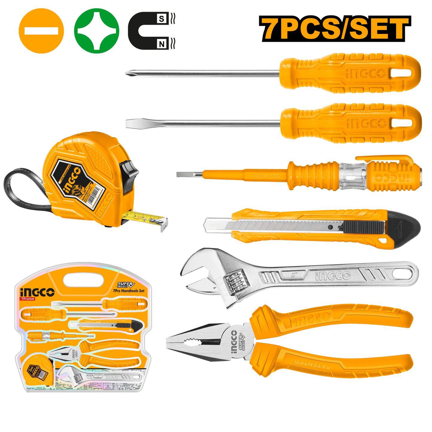 INGCO TOOLKIT BLISTER PACKED 7PC