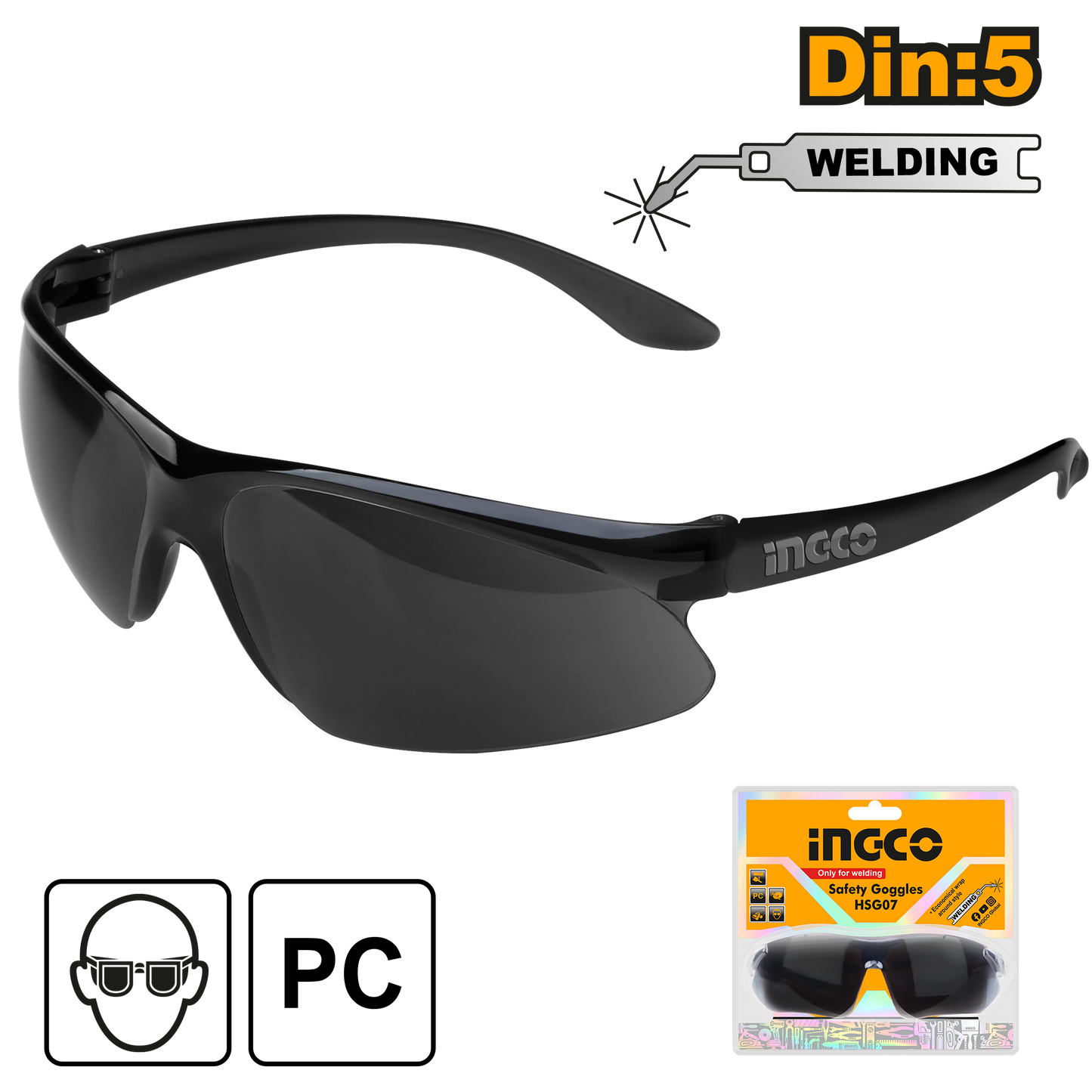 INGCO SAFETY SPECTACLES DARK SHADE 10