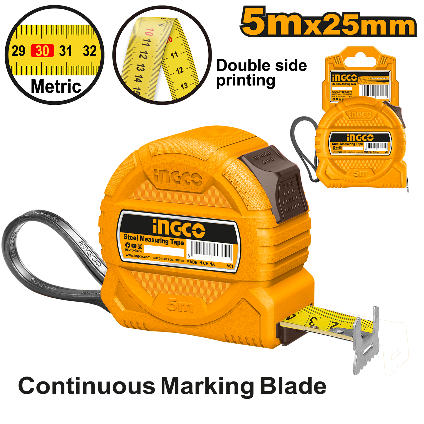 INGCO TAPE MEASURE ABS 5M x 25MM