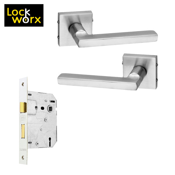 LOCK WORX Jade Handle on Rose Mortice Lockset