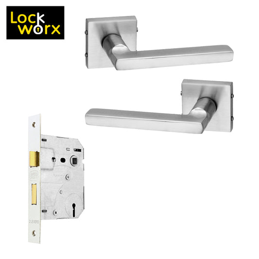 LOCK WORX Jade Handle on Rose Mortice Lockset
