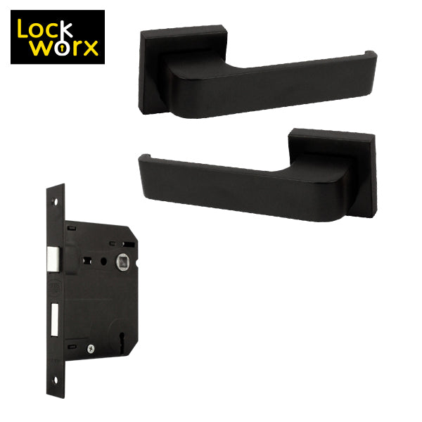 LOCK WORX Pentagon Handle on Rose Mortice Lockset