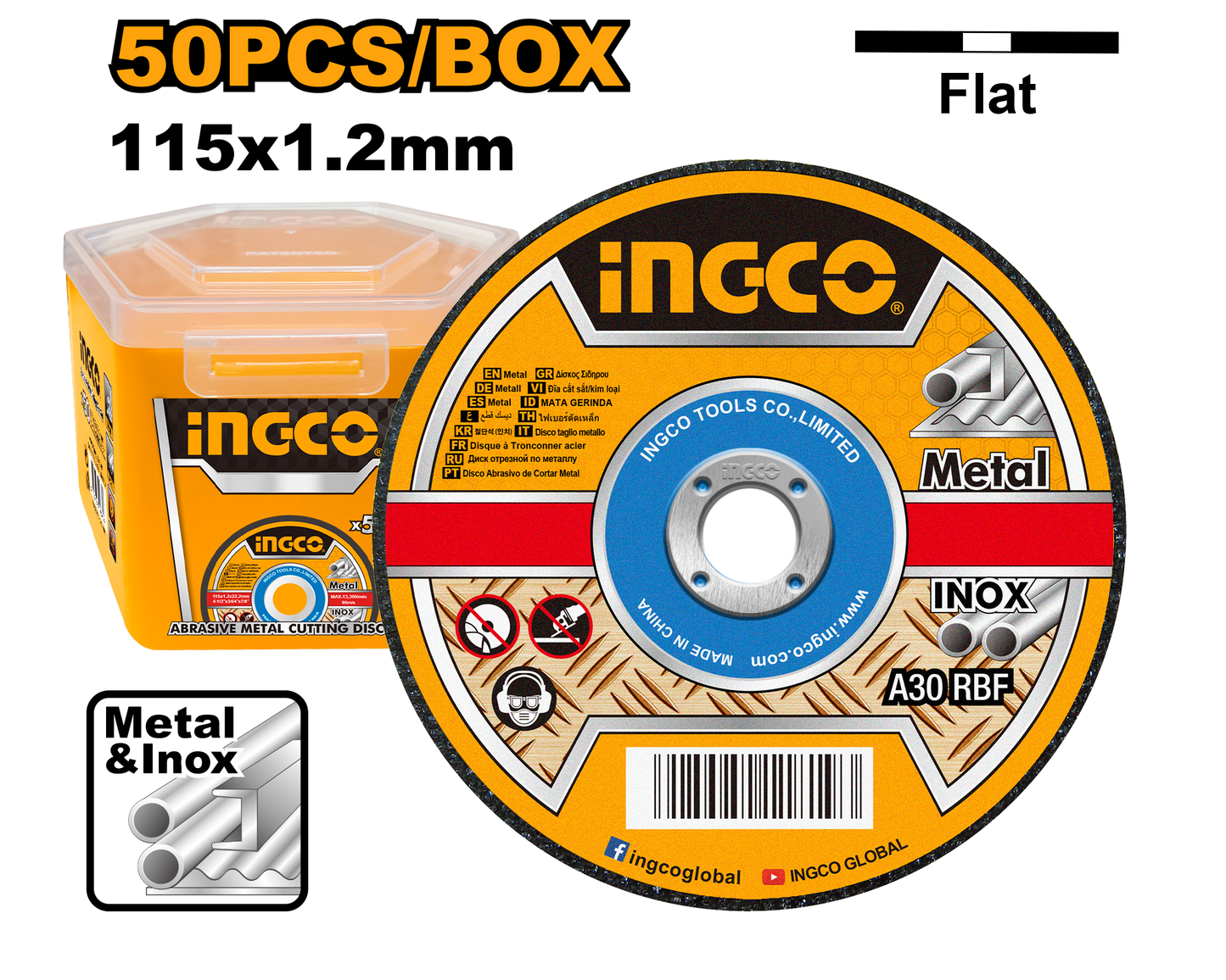 INGCO DISC CUT STEEL 115 50PC