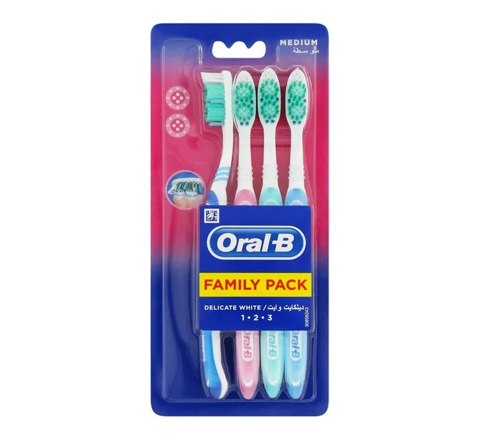 Oral-B Delicate White Family Pack Toothbrushes 4 Pack