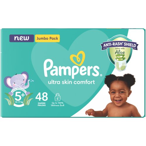 Pampers Baby-Dry Nappies Jumbo Pack Size 5+ (48's)