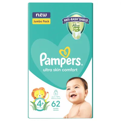 Pampers Active Baby Size 4+ Jumbo Pack (62's)