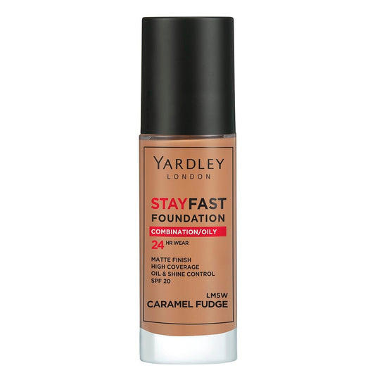 Yardley Stayfast Foundation 30ml - LM5W Caramel Fudge