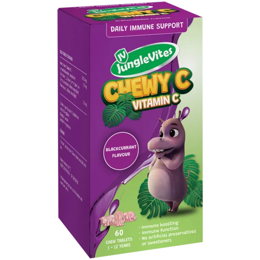 JungleVites Blackcurrant Flavour Daily Immune Support Chewy Tablets 60 Pack