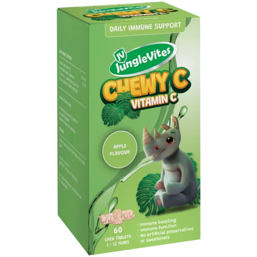 JungleVites Chewy C Apple Flavour Daily Immune Support Chewy Tablets 60 Pack