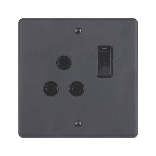 Lesco Matt Black RSA Wall Socket 4 x 4