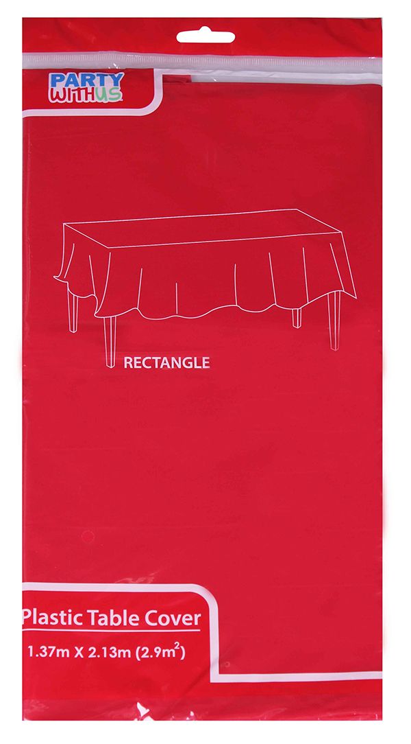 Plastic Table Cover 137cmx213cm - 100g Red