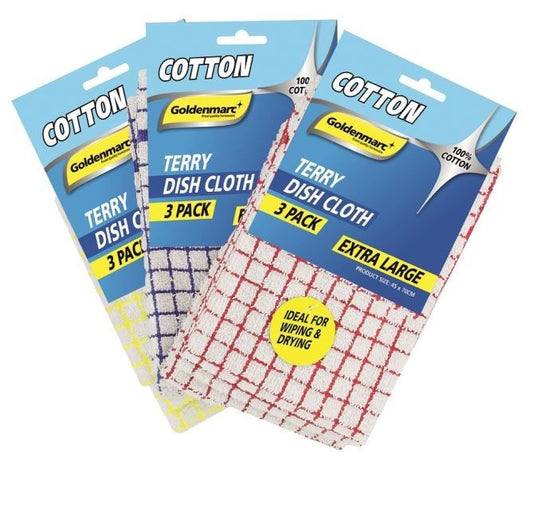 Goldenmarc Terry Dish Cloth - 3 Pack