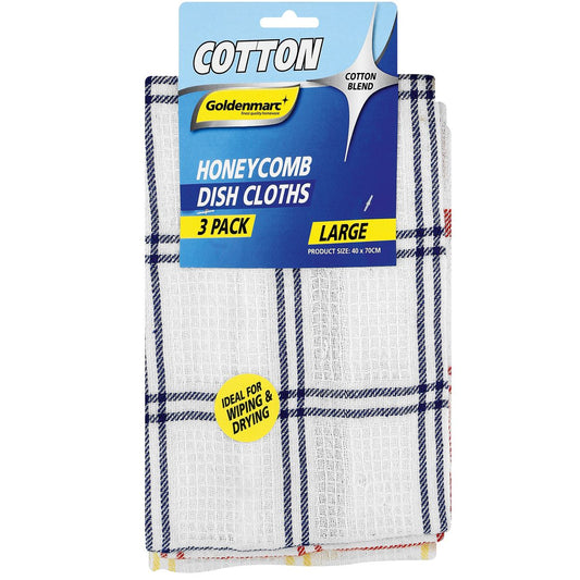 Goldenmarc Honeycomb Dishcloths - 3 Pack