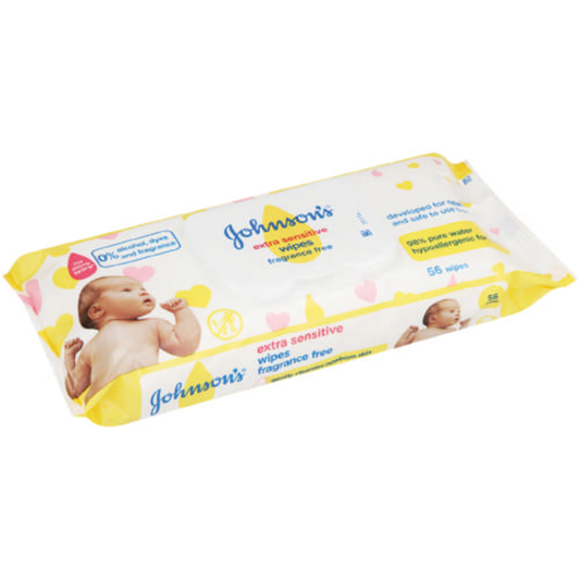 Johnson's Extra Sensitive Baby Wipes Pack of 56 Wipes