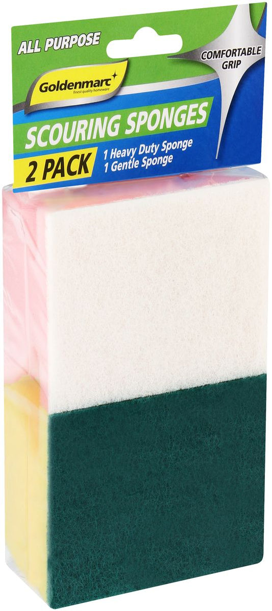 Goldenmarc 2 Pack Sponges 1 Heavy Duty + 1 Gentle