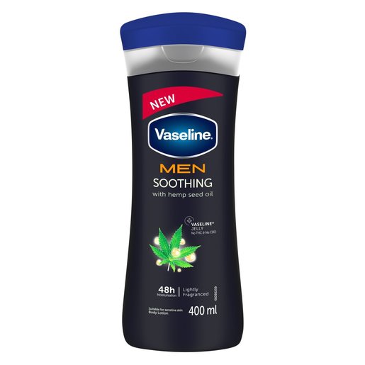 Vaseline Men Hemp Seed Oil Soothing Body Lotion for Sensitive Skin 400ml