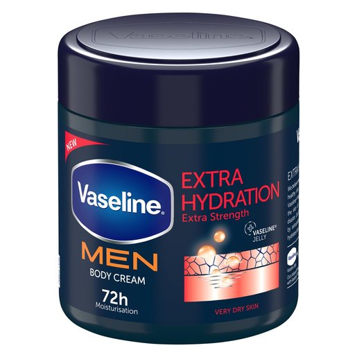 Vaseline Men Extra Hydration Moisturizing Body Cream for Very Dry Skin 400ml