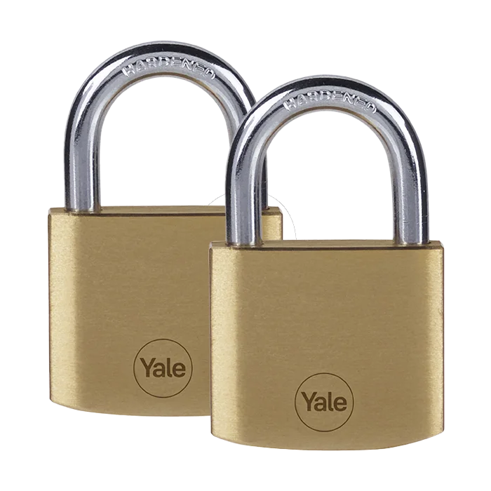 YALE 40mm Brass Padlock - Duo Pack