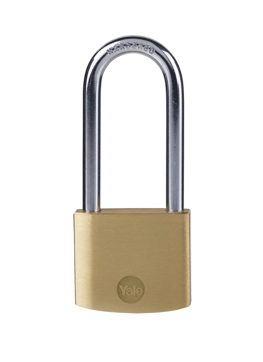 YALE 40mm Brass Long Shackle Padlock