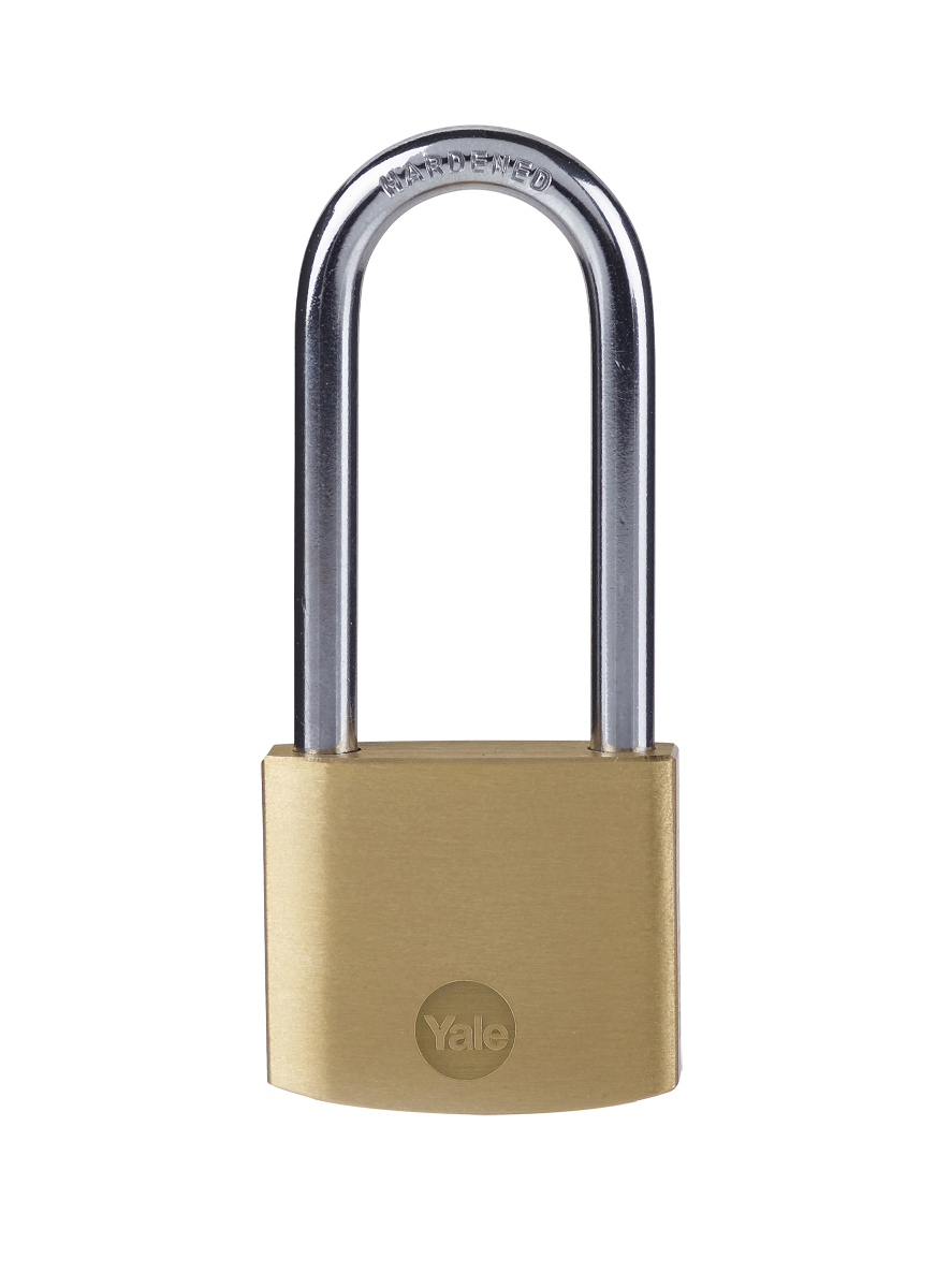 YALE 30mm Brass Long Shackle Padlock