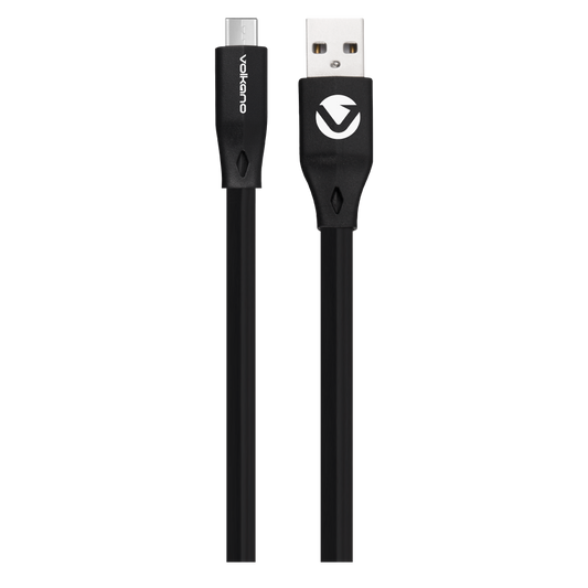 Volkano Slim Series Flat PVC Type-C Cable 1.2m – Black