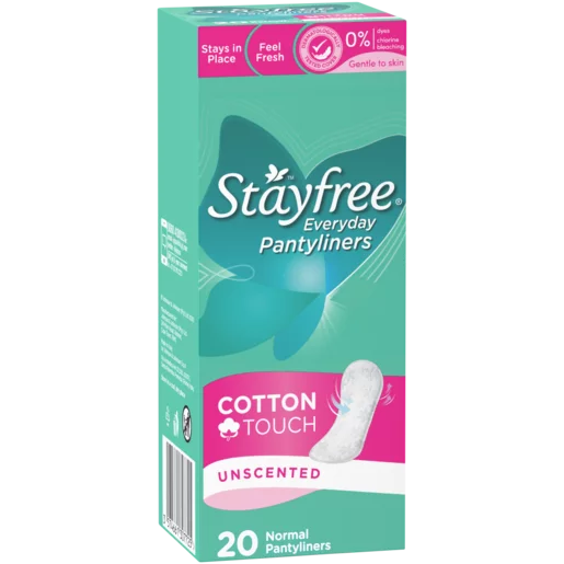Stayfree Cotton Touch Unscented Everyday Pantyliners 20 Pack