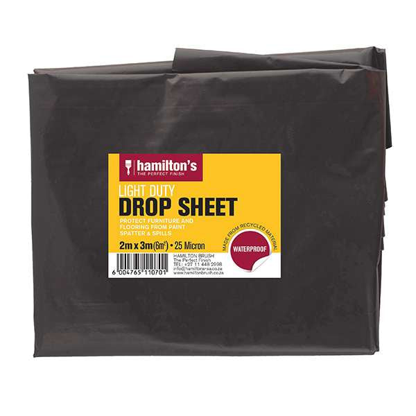 Hamiltons Brush — Utility Black Drop Sheet 2m x 3m 25mic