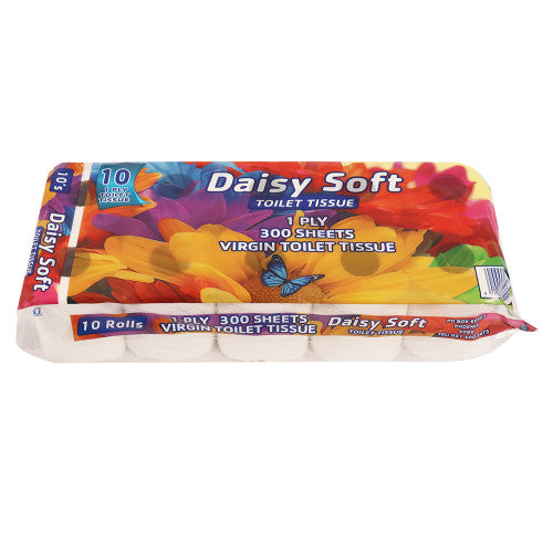 TOILET ROLL 1PLY 10s D/SOFT 300 SHEETS