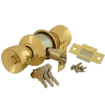 YALE Tulip Cylindrical Knobset - Polished Brass