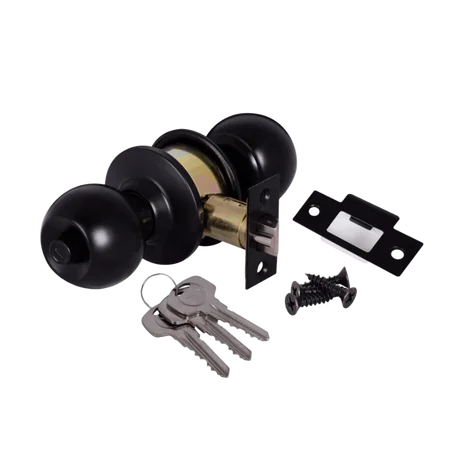 YALE Round Cylindrical Knobset - Matte Black